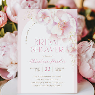 Invitation à la douche nuptiale rose rose