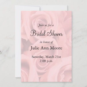 Invitation à la douche nuptiale rose Roses