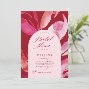 Invitation à la douche nuptiale rouge et rose