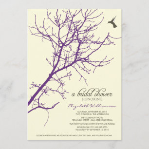 Invitation à la douche nuptiale Silhouette Arbre (