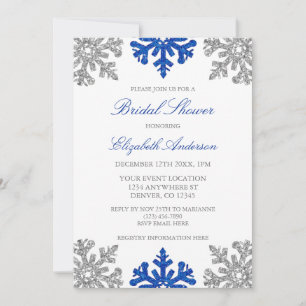 Invitation à la douche nuptiale Silver Blue