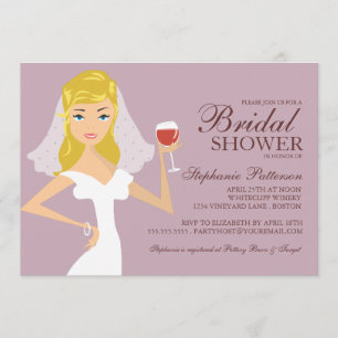 Invitation à la douche nuptiale sur le thème du vi