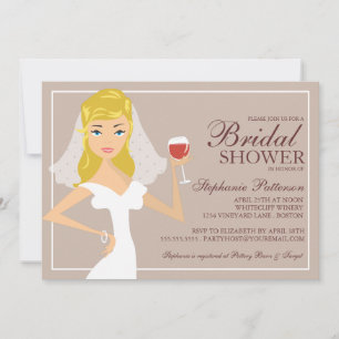 Invitation à la douche nuptiale sur le thème du vi