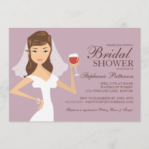 Invitation à la douche nuptiale sur le thème du vi