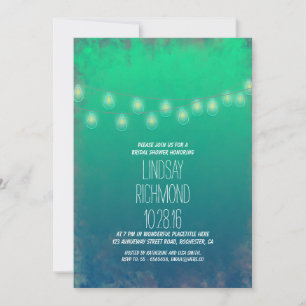 Invitation à la douche nuptiale turquoise aux lamp