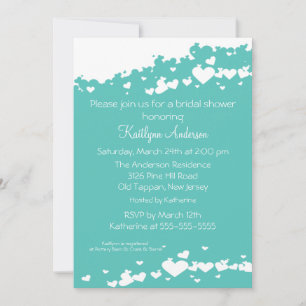 Invitation à la douche nuptiale Turquoise Field of