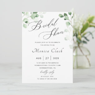 Invitation à la douche nuptiale verte