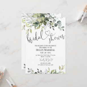 Invitation à la douche nuptiale verte