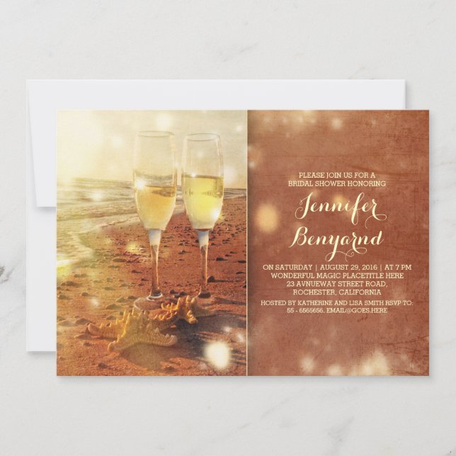 Invitation à la douche nuptiale vintage (Devant)