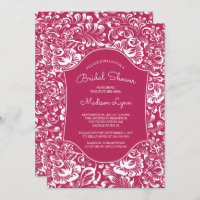 Invitation à la douche nuptiale Vintage Berry Red 