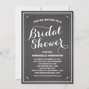 Invitation à la douche nuptiale Vintage Chalkboard