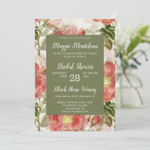 Invitation à la douche nuptiale Vintage peinte