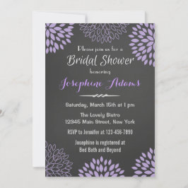 Invitation à la douche nuptiale violet Floral Chal