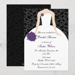 Invitation à la douche nuptiale violette