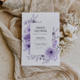 Invitation à la douche nuptiale violette