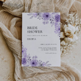 Invitation à la douche nuptiale violette