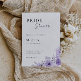 Invitation à la douche nuptiale violette