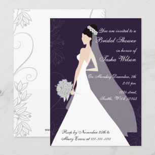 Invitation à la douche nuptiale violette