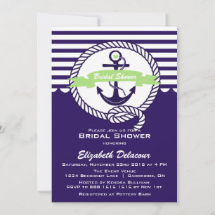 Invitation à la douche nuptiale violette et verte