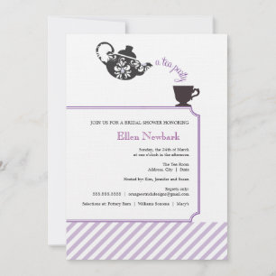 Invitation à la douche nuptiale violette - Thé