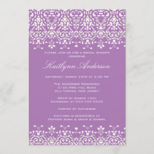 Invitation à la douche nuptiale White & Lavender D