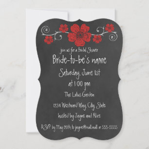 Invitation à la douche nuptiale Wild Red Roses Cha