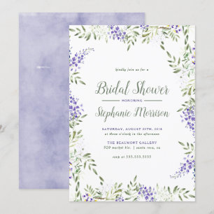 Invitation à la douche nuptiale Wisteria Watercolo