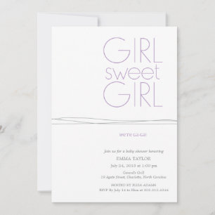 Invitation à la douche personnalisée pour filles d
