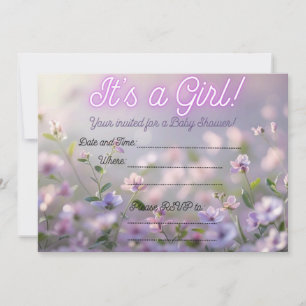 Invitation à la douche pour bébé fille