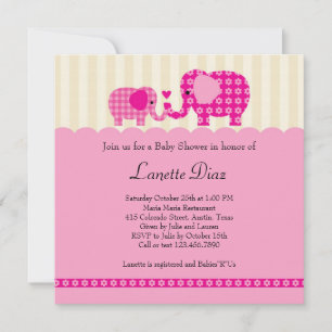 Invitation à la douche pour bébé maman et bébé élé