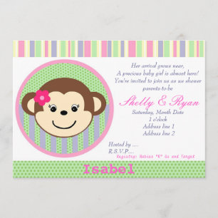 Invitation à la douche pour bébé singe