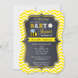 Invitation à la douche pour bébés Bumble Bee