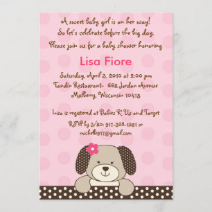 Invitation à la douche pour bébés Chien chiot