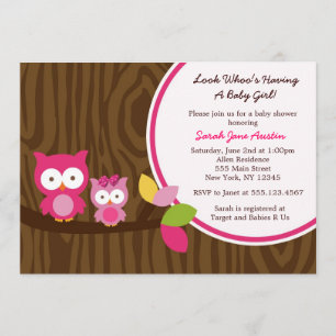 Invitation à la douche pour bébés de Mod Owl Girl