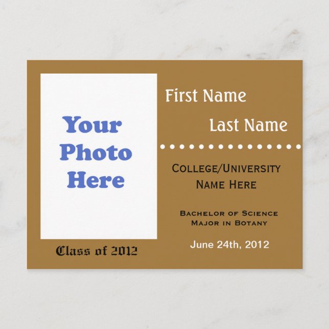 Invitation à la faire-part de diplôme universitair (Devant)