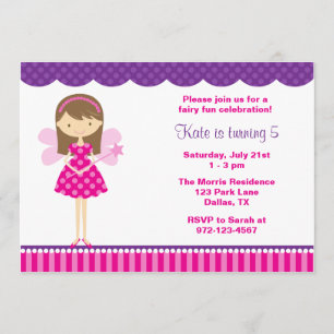 Invitation à la fée rose et pourpre chaude