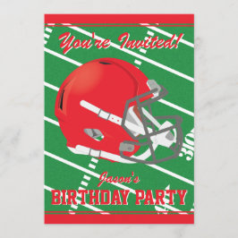 Invitation à la fête à thème du football rouge - m