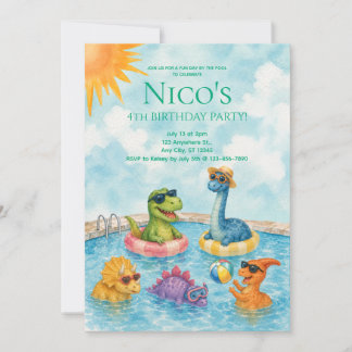 Invitation à la fête au bassin aux dinosaures