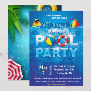 Invitation à la fête au bord de la piscine