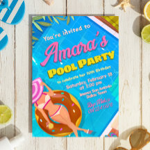 Invitation à la fête au bord de la piscine