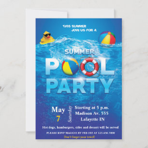 Invitation à la fête au bord de la piscine
