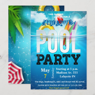Invitation à la fête au bord de la piscine