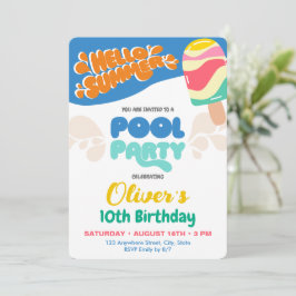Invitation à la fête au bord de la piscine