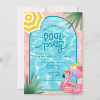 Invitation à la fête au bord de la piscine à Palm