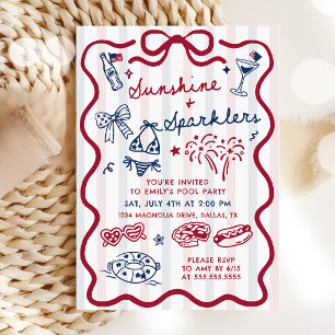 Invitation à la fête au bord de la piscine du 4 ju