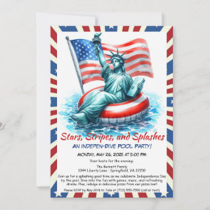 Invitation à la fête au bord de la piscine du 4 ju