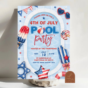 Invitation à la fête au bord de la piscine pour le