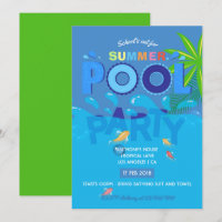Invitation à la fête au bord de la piscine pour le