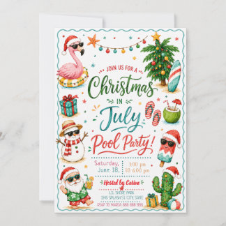 Invitation à la fête au bord de la piscine pour No