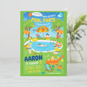 Invitation à la fête au bord de la piscine Splash 